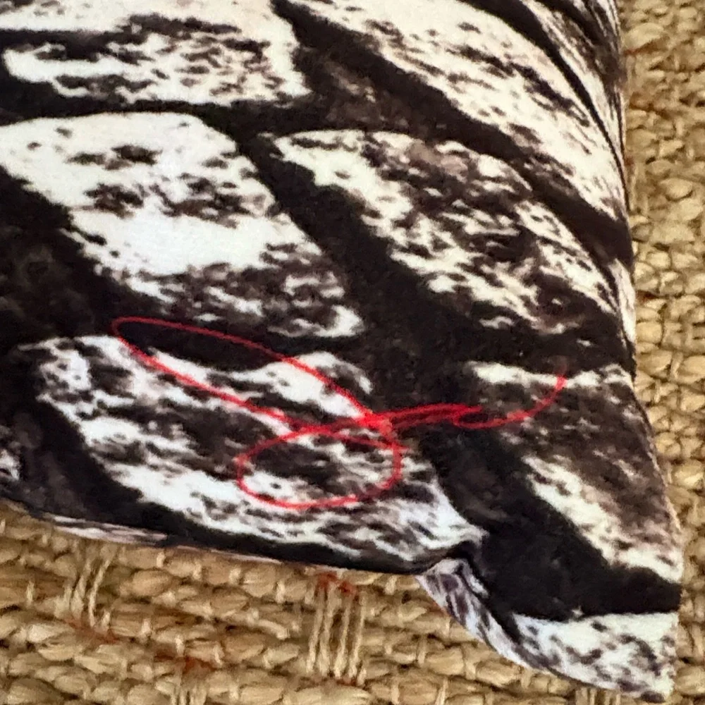 Leopard Print Accent Pillow with Red and Black Design